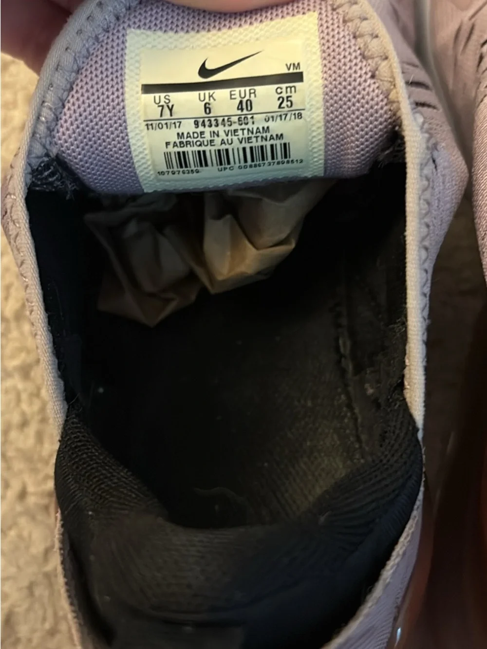 Nike kids Air Max 270 Mauve/Purple Running Sneakers 7 Y